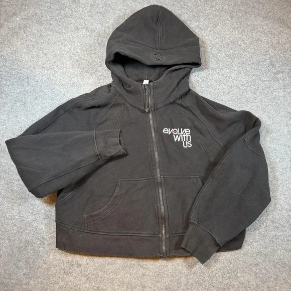 Lululemon Hoodie Womens M/L Black Scuba Oversized Full Zip Evolve LW3EOZS - Picture 2 of 9
